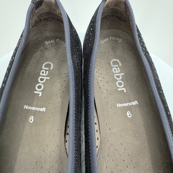 Gabor Hovercraft shoes 8.5 ballet flats perforated suede leather slip on comfort - Picture 6 of 8